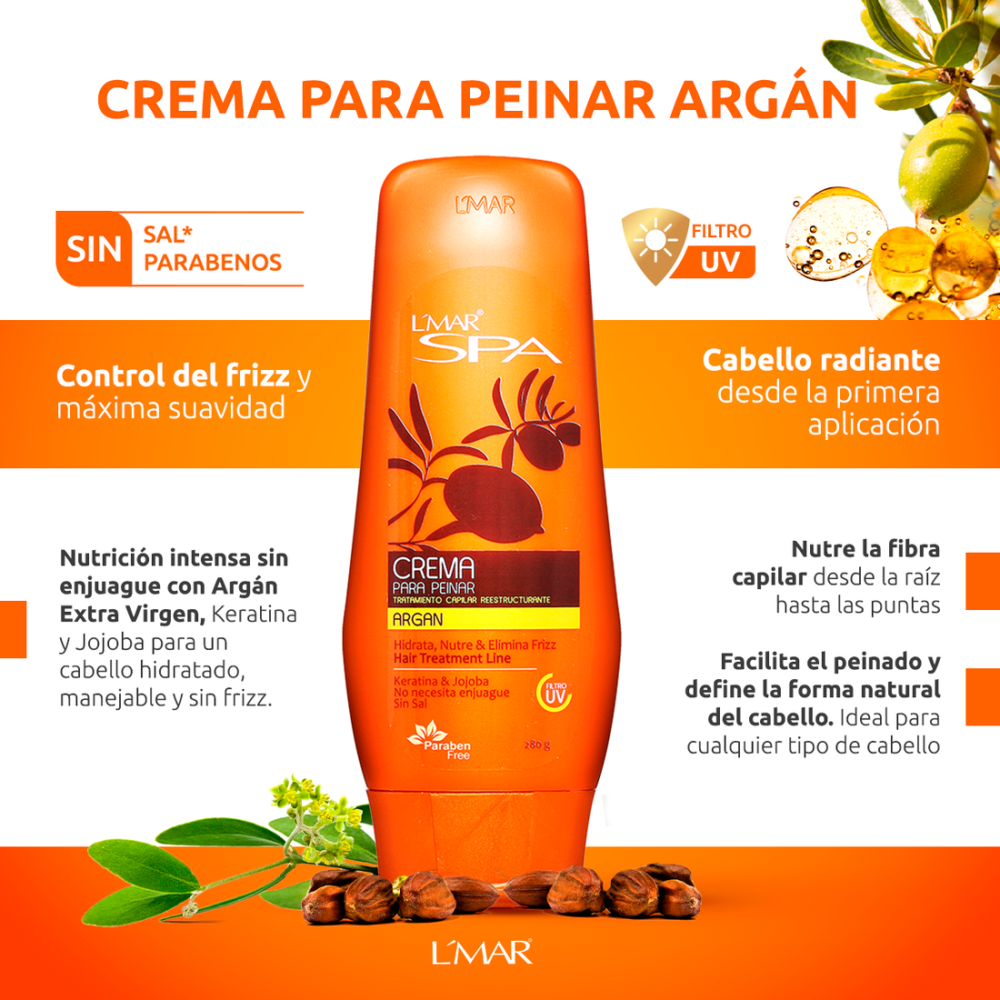 Crema para peinar Argán