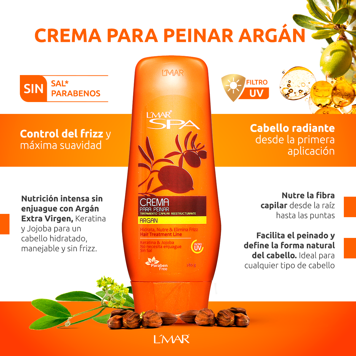 Crema para peinar Argán