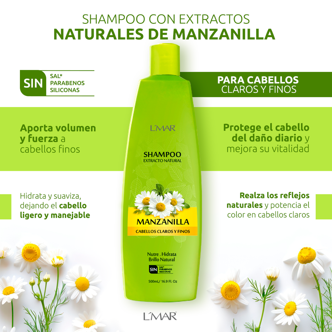 Shampoo con Extractos Naturales de Manzanilla