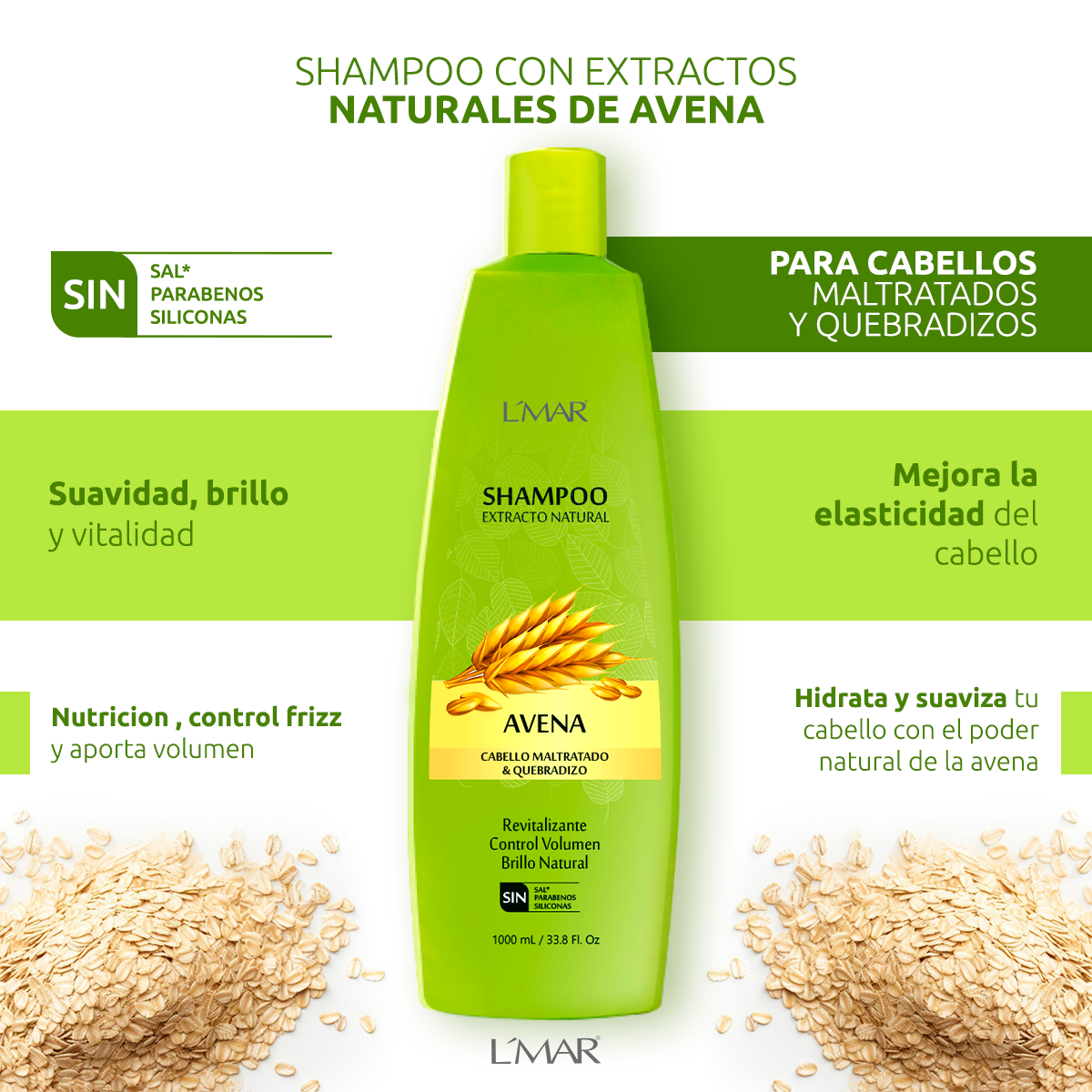 SHAMPOO AVENA CABELLO MALTRATADO Y QUEBRADIZO L mar Profesional SHAMPOO AVENA CABELLO MALTRATADO Y QUEBRADIZO L mar Profesional