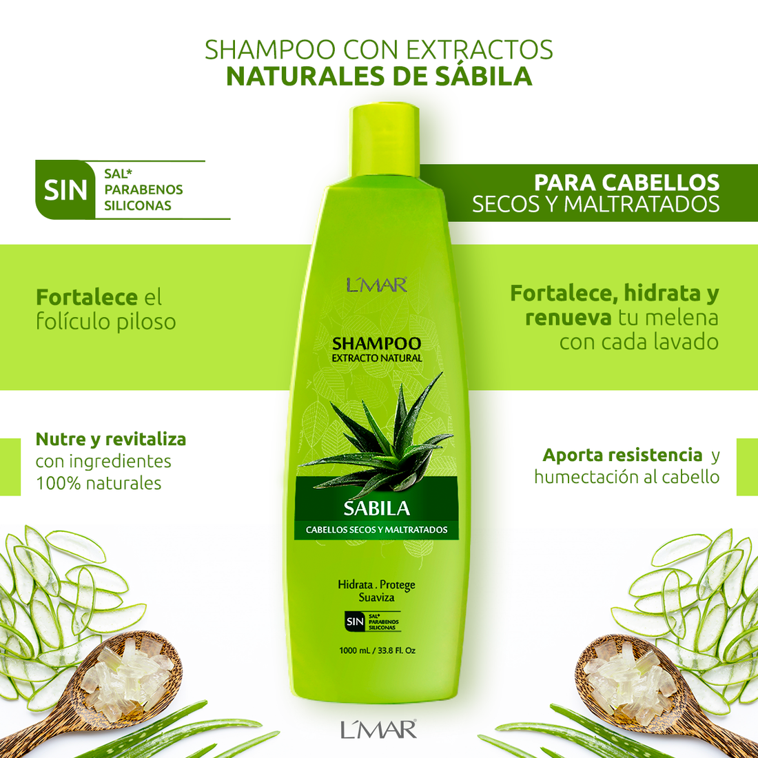 Shampoo con Extractos Naturales de sabila
