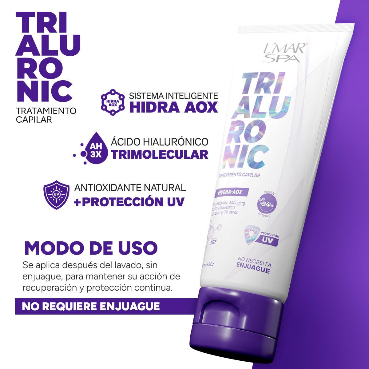 TRIALURONIC | Tratamiento capilar con ÁCIDO HIALURÓNICO TRIMOLECULAR